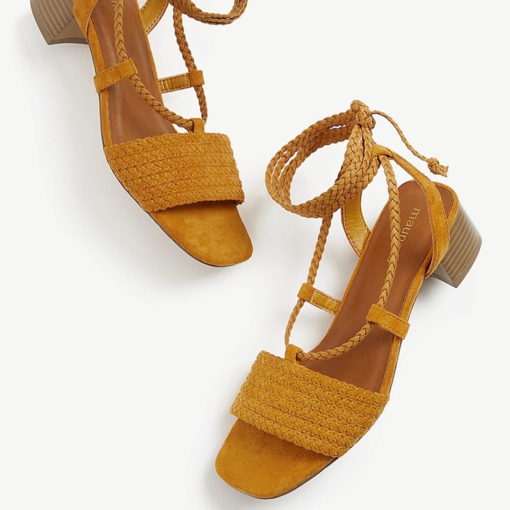 Size 12 Mustard Braided Wrap Sandal